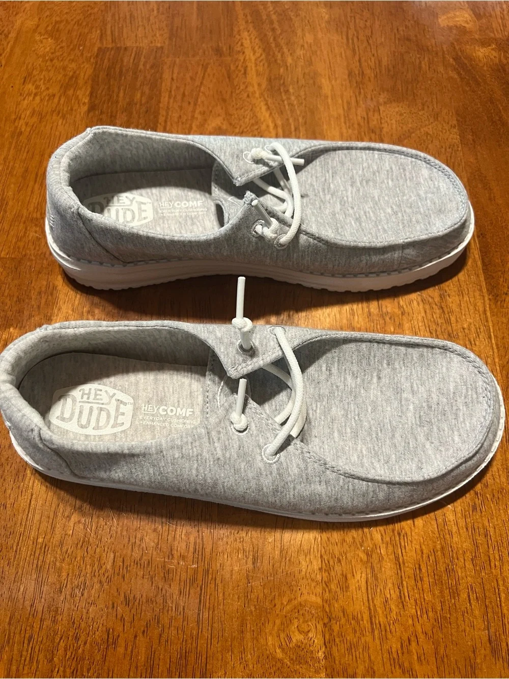 Hey Dude Wendy stretch Jersey Light Grey Slip-On Casual Boat Shoes